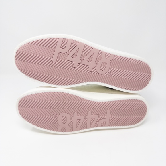 p448 Skate White High Tops Pink Laces Iridescent Detail on Tongue size 39 - Picture 7 of 7